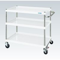 CSパールワゴン(中量タイプ/均等耐荷重150kg/サイレントエラストマー車/H880mm/3段/移動式/フロアストッパー付) CSPー75（直送品）