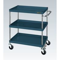 CSパールワゴン(中量タイプ/均等耐荷重150kg/サイレントエラストマー車/H880mm/3段/移動式/フロアストッパー付) CSPー75（直送品）