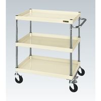 CSパールワゴン(中量タイプ/均等耐荷重150kg/サイレントエラストマー車/H880mm/3段/移動式/フロアストッパー付) CSPー90（直送品）