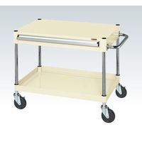 サカエ CSパールワゴン(中量タイプ/均等耐荷重140kg/ゴム車/H600mm/2段/移動式/引出し付) CSPー7561AI 1台（直送品）