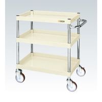 サカエ CSパールワゴン(中量タイプ/均等耐荷重150kg/ゴム車/H740mm/3段/移動式) CSPー7573YI 1台（直送品）