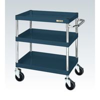 サカエ CSパールワゴン(中量タイプ/均等耐荷重150kg/ゴム車/H740mm/3段/移動式) CSPー6073YD 1台（直送品）