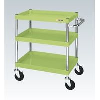 サカエ CSパールワゴン(中量タイプ/均等耐荷重150kg/ナイロンウレタン車/H740mm/3段/移動式) CSPー9073NU 1台（直送品）