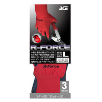 小野商事 天然ゴム背抜き手袋 アールフォース 3双組 Lサイズ AG789 1組(3双)