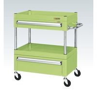 サカエ CSパールワゴン(中量タイプ/均等耐荷重120kg/ゴム車/H740mm/2段/移動式/引出し付) CSPー6072AC2 1台（直送品）