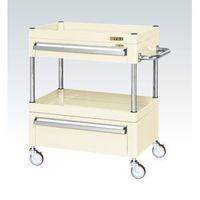 CSパールワゴン(中量タイプ/均等耐荷重120kg/ナイロンウレタン車/H740mm/2段/移動式/引出し付) CSPー6072AC2NUI（直送品）