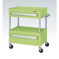 CSパールワゴン(中量タイプ/均等耐荷重120kg/サイレントエラストマー車/H740mm/2段/移動式/引出し付) CSPー7572AC2（直送品）