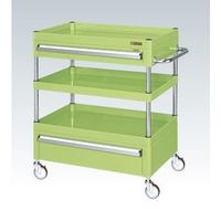 CSパールワゴン(中量タイプ/均等耐荷重120kg/ナイロンウレタン車/H880mm/3段/移動式/引出し付) CSPー6083ACNU（直送品）