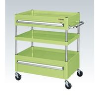 CSパールワゴン(中量タイプ/均等耐荷重120kg/サイレントエラストマー車/H880mm/3段/移動式/引出し付) CSPー6083ACS（直送品）