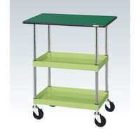 CSパールワゴン(中量タイプ/均等耐荷重150kg/改正RoHS10物質対応サカエリューム天板/ゴム車/H760mm/2段+天板付/移動式/（直送品）