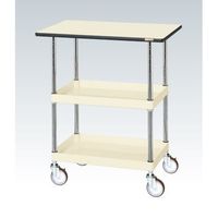 CSパールワゴン(中量タイプ/均等耐荷重150kg/ポリエステル天板/ナイロンウレタン車/H760mm/2段+天板付/移動式/天板付) CS（直送品）