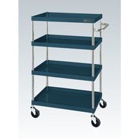 サカエ CSパールワゴン(中量タイプ/均等耐荷重150kg/ゴム車/H1200mm/4段/移動式) CSPー75124D 1台（直送品）