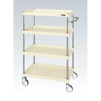サカエ CSパールワゴン(中量タイプ/均等耐荷重150kg/ゴム車/H1200mm/4段/移動式) CSPー60124YI 1台（直送品）