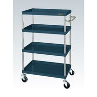 サカエ CSパールワゴン(中量タイプ/均等耐荷重150kg/ゴム車/H1200mm/4段/移動式) CSPー75124YD 1台（直送品）