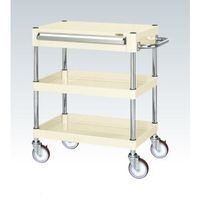CSパールワゴン(中量タイプ/均等耐荷重140kg/ナイロンウレタン車/H740mm/3段/移動式/引出し付) CSPー6072ANUI（直送品）