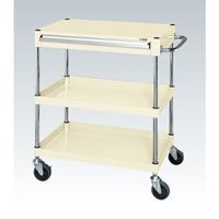 CSパールワゴン(中量タイプ/均等耐荷重140kg/サイレントエラストマー車/H880mm/3段/移動式/引出し付) CSPー6082ASE（直送品）