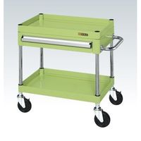 サカエ CSパールワゴン(中量タイプ/均等耐荷重130kg/ゴム車/H600mm/2段/移動式/引出し付) CSPー7562A 1台（直送品）