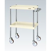 サカエ CSパールワゴン(中量タイプ/均等耐荷重100kg/ナイロンウレタン車/H880mm/2段/移動式) CSPー6082YNUI 1台（直送品）