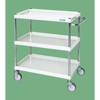 サカエ CSパールワゴン(中量タイプ/均等耐荷重150kg/ナイロンウレタン車/H880mm/3段/移動式) CSPー7583NUW 1台（直送品）