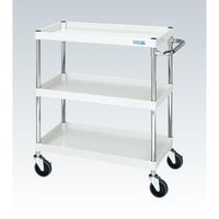 サカエ CSパールワゴン(中量タイプ/均等耐荷重150kg/ゴム車/H880mm/3段/移動式) CSPー9083W 1台（直送品）
