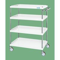 CSパールワゴン(中量タイプ/均等耐荷重150kg/ナイロンウレタン車/H1500mm/4段/移動式) CSPー75154NUW 1台（直送品）