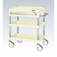 CSパールワゴン(中量タイプ/均等耐荷重130kg/ナイロンウレタン車/H740mm/3段/移動式/引出し付) CSPー7573ANUI（直送品）