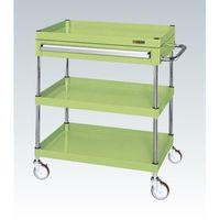 CSパールワゴン(中量タイプ/均等耐荷重130kg/ナイロンウレタン車/H880mm/3段/移動式/引出し付) CSPー6083ANU 1台（直送品）