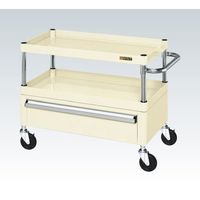 CSパールワゴン(中量タイプ/均等耐荷重130kg/ナイロンウレタン車/H600mm/2段/移動式/引出し付) CSPー7562CNUI（直送品）