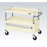 CSパールワゴン(中量タイプ/均等耐荷重130kg/サイレントエラストマー車/H600mm/2段/移動式/引出し付) CSPー7562CSE（直送品）