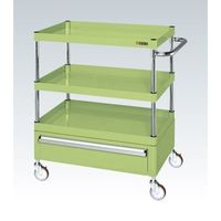 CSパールワゴン(中量タイプ/均等耐荷重130kg/ナイロンウレタン車/H740mm/3段/移動式/引出し付) CSPー6073CNU 1台（直送品）