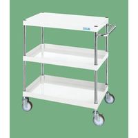 サカエ CSパールワゴン(中量タイプ/均等耐荷重150kg/ナイロンウレタン車/H880mm/3段/移動式) CSPー9083YNUW 1台（直送品）
