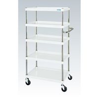 サカエ CSパールワゴン(中量タイプ/均等耐荷重150kg/ゴム車/H1500mm/5段/移動式) CSPー75155YW 1台（直送品）