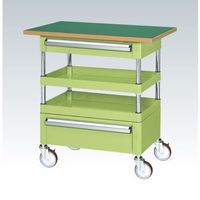 CSパールワゴン(中量タイプ/均等耐荷重130kg/サカエリューム天板/サイレントエラストマー車/H900mm/2段+天板付/移動式/引出し（直送品）