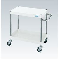 サカエ CSパールワゴン(軽量タイプ/均等耐荷重100kg/ナイロンウレタン車/H600mm/2段/移動式) CSPー7562LNUW 1台（直送品）
