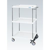 CSパールワゴン(中量タイプ/均等耐荷重150kg/ゴム車/H1200mm/3段/移動式/フットブレーキ付) CSPー75123BRW 1台（直送品）