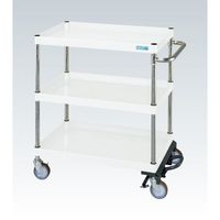 CSパールワゴン(中量タイプ/均等耐荷重150kg/ナイロンウレタン車/H880mm/3段/移動式/フットブレーキ付) CSPー9083BR（直送品）