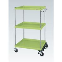 CSパールワゴン(中量タイプ/均等耐荷重150kg/ナイロンウレタン車/H1200mm/3段/移動式/フットブレーキ付) CSPー12123（直送品）