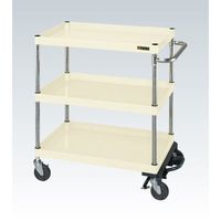 CSパールワゴン(中量タイプ/均等耐荷重150kg/ナイロンウレタン車/H880mm/3段/移動式/フットブレーキ付) CSPー1283BR（直送品）