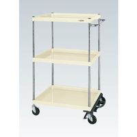 CSパールワゴン(中量タイプ/均等耐荷重150kg/サイレントエラストマー車/H1200mm/3段/移動式/フットブレーキ付) CSPー75（直送品）