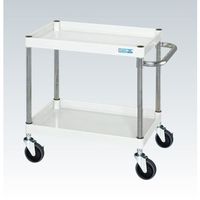 サカエ CSパールワゴン(中量タイプ/均等耐荷重150kg/ナイロンウレタン車/H600mm/2段/移動式) CSPー6062NUW 1台（直送品）