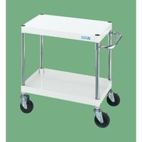 サカエ CSパールワゴン(中量タイプ/均等耐荷重150kg/ナイロンウレタン車/H600mm/2段/移動式) CSPー7562YNUW 1台（直送品）