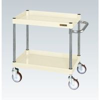 サカエ CSパールワゴン(中量タイプ/均等耐荷重150kg/ゴム車/H600mm/2段/移動式) CSPー6062YI 1台（直送品）