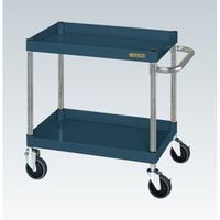 サカエ CSパールワゴン(中量タイプ/均等耐荷重150kg/ゴム車/H600mm/2段/移動式) CSPー7562YD 1台（直送品）