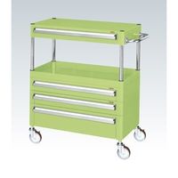 CSパールワゴン(中量タイプ/均等耐荷重100kg/ナイロンウレタン車/H880mm/2段/移動式/引出し付) CSPー7581A3CNU（直送品）