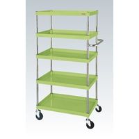 サカエ CSパールワゴン(中量タイプ/均等耐荷重150kg/ゴム車/H1500mm/5段/移動式) CSPー75155Y 1台（直送品）