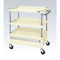 CSパールワゴン(中量タイプ/均等耐荷重130kg/サイレントエラストマー車/H880mm/3段/移動式/引出し付) CSPー7583CSE（直送品）