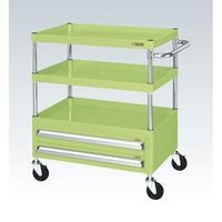 サカエ CSパールワゴン(中量タイプ/均等耐荷重120kg/ゴム車/H880mm/3段/移動式/引出し付) CSPー7583A2 1台（直送品）