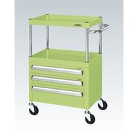 CSパールワゴン(中量タイプ/均等耐荷重100kg/ナイロンウレタン車/H880mm/2段/移動式/引出し付) CSPー6082A2CNU（直送品）