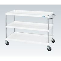 サカエ CSパールワゴン(中量タイプ/均等耐荷重150kg/ゴム車/H1080mm/3段/移動式) CSPー12113W 1台（直送品）