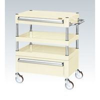 CSパールワゴン(中量タイプ/均等耐荷重120kg/ナイロンウレタン車/H880mm/3段/移動式/引出し付) CSPー6082ACNUI（直送品）
